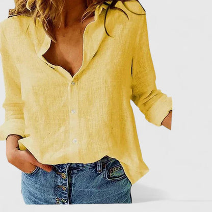 Sabine | Blusa holgada con solapa y botones