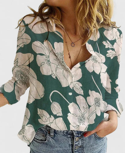 Sabine | Blusa holgada con solapa y botones