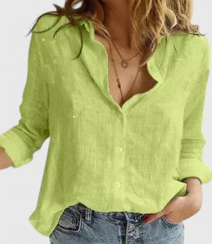 Sabine | Blusa holgada con solapa y botones