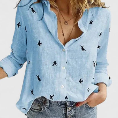 Sabine | Blusa holgada con solapa y botones