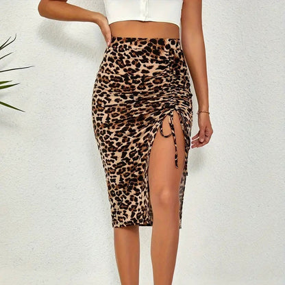 Falda de mujer de talle alto con abertura ajustable