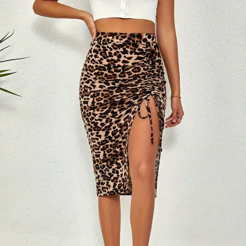 Falda de mujer de talle alto con abertura ajustable