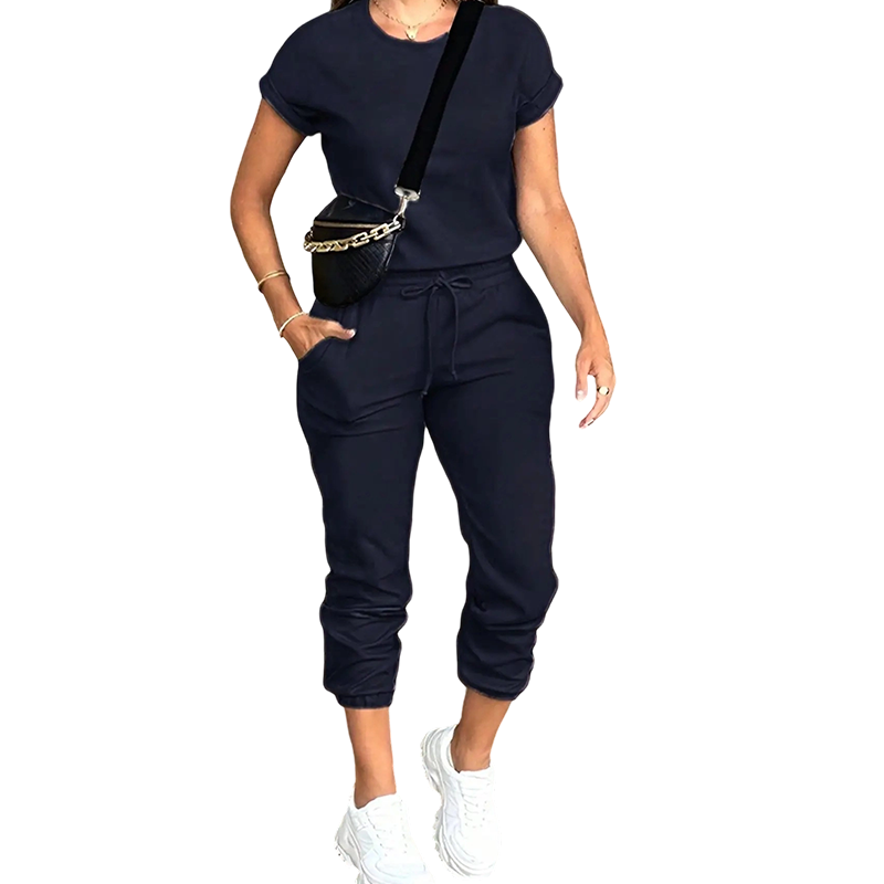 Conjunto de mujer de dos piezas con camiseta y pantalón jogger