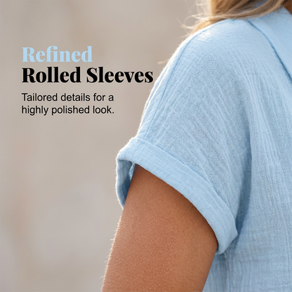 Camiseta de mujer con cuello en V y tejido texturizado