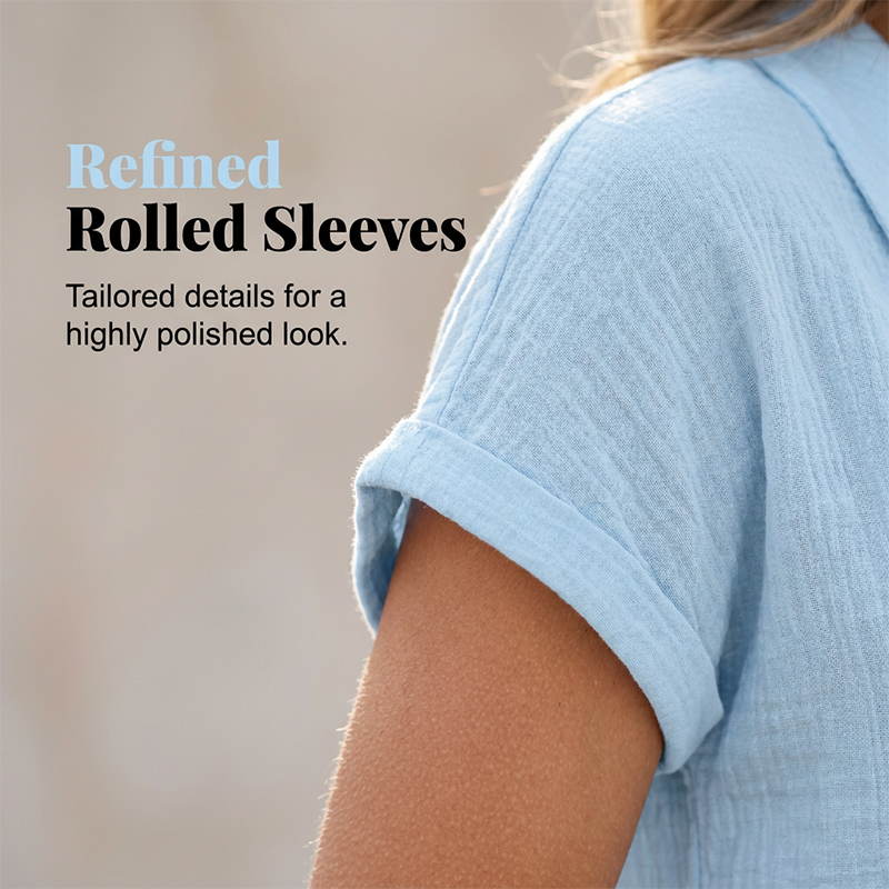 Camiseta de mujer con cuello en V y tejido texturizado