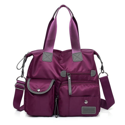 Gran bolso tote impermeable de nylon para mujer, perfecto para la escuela y el trabajo