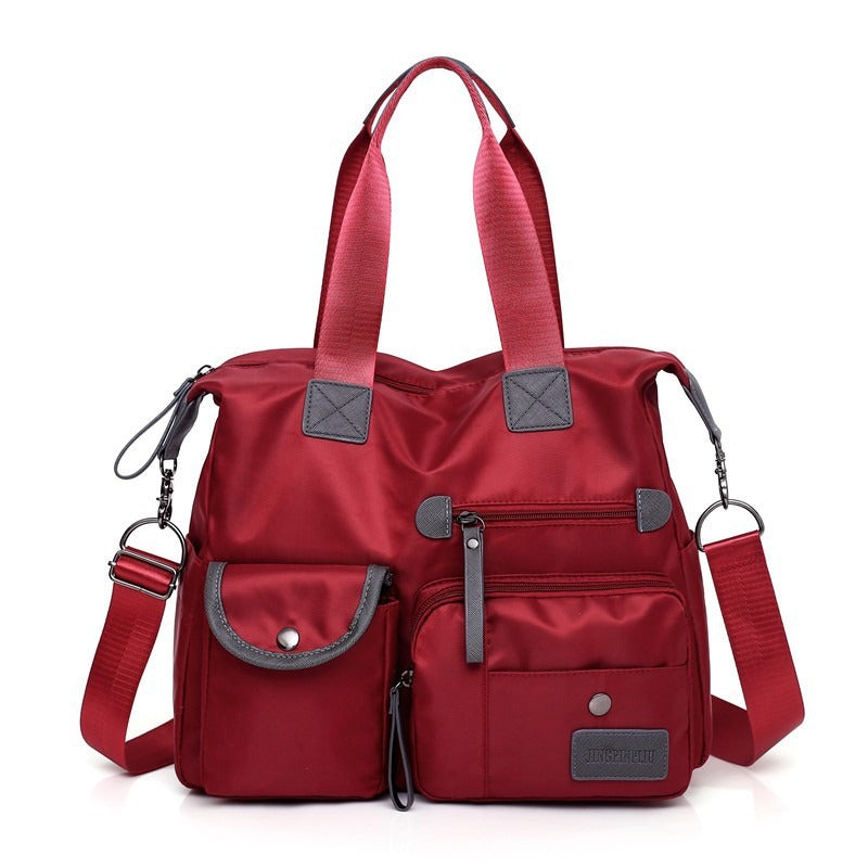 Gran bolso tote impermeable de nylon para mujer, perfecto para la escuela y el trabajo