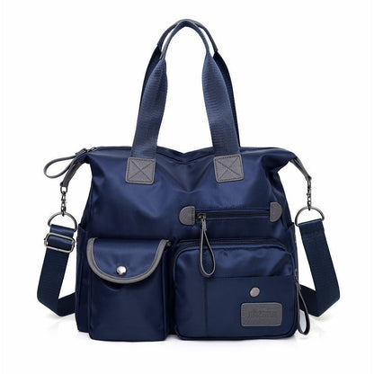 Gran bolso tote impermeable de nylon para mujer, perfecto para la escuela y el trabajo