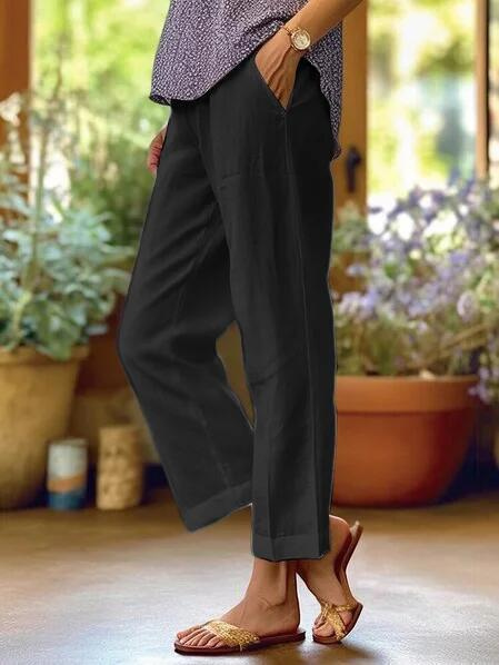 Valeska | Pantalón tobillero entallado con vuelta