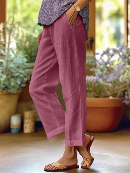 Valeska | Pantalón tobillero entallado con vuelta