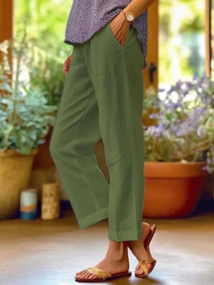 Valeska | Pantalón tobillero entallado con vuelta