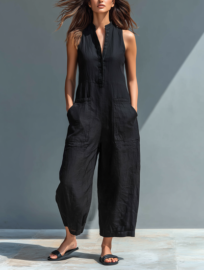 Vega | Mono minimalista sin mangas con cuello mao