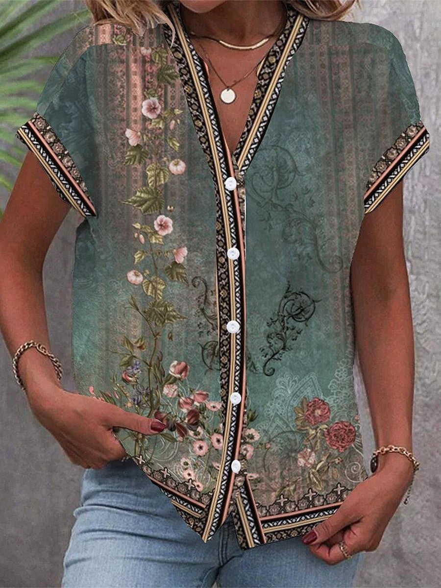 Vittoria | Blusa boho floral con escote en V