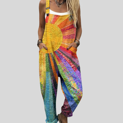 Mono de pernera ancha – Espiral radiante multicolor
