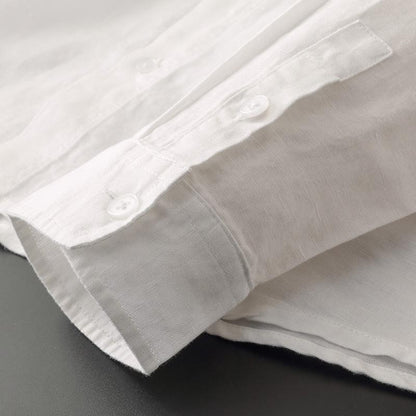 Camisa informal de lino para mujer con capucha y botones delanteros
