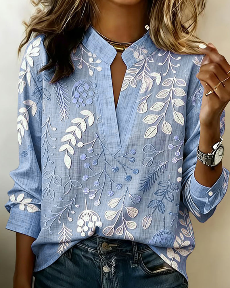 Xiomara | Blusa floral de cuello alto