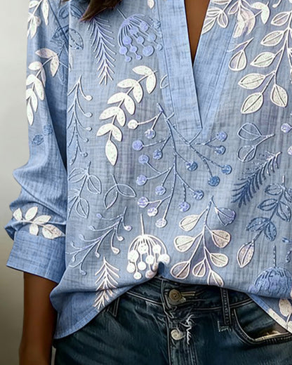 Xiomara | Blusa floral de cuello alto